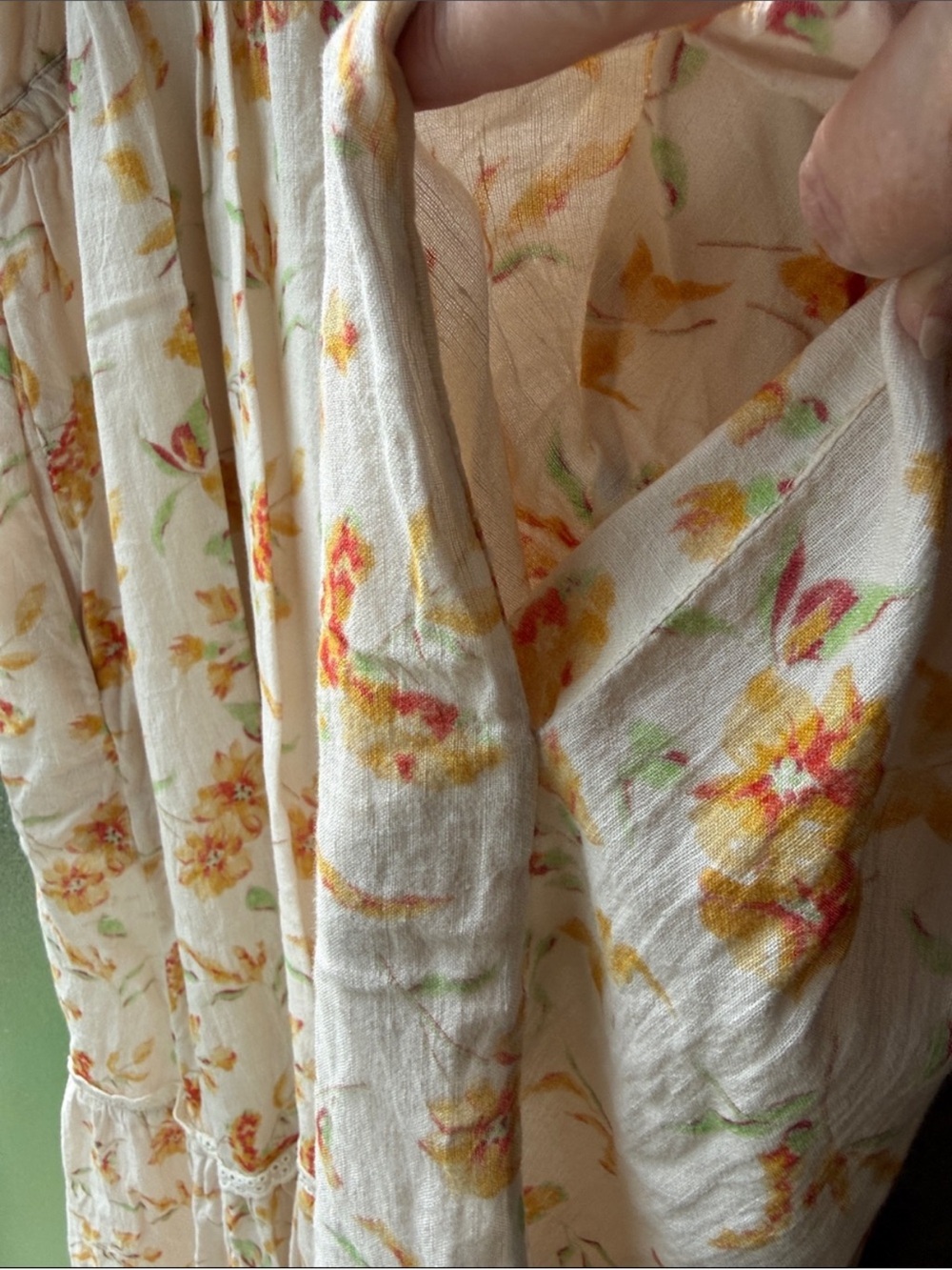 LoveShackFancy Dress Ann Midi Pockets Floral Sunshine Cotton Linen Lined Size L - Picture 10 of 16